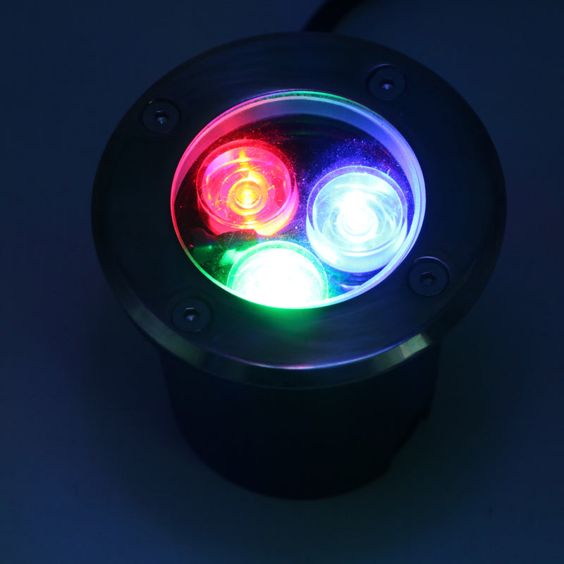 Spot Led Exterior 3W Rgb Pardoseala Incastrabil 220V Telecomanda Exterior Lamp