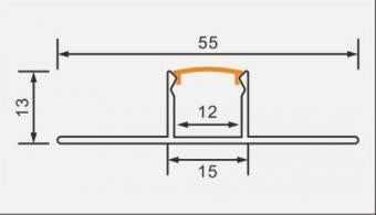 Profil Banda LED Incastrabil Sub Rigips 2M