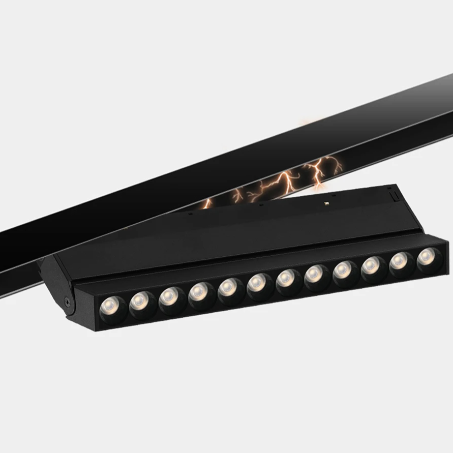 Spot Led 12W Magnetic Pliabil Smart Cct Negru Telecomanda Track Light