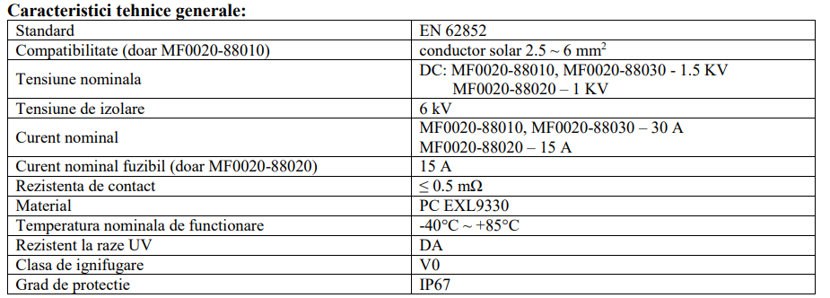 Set Conector Spliter Mc4 Mama-Tata 1500V/30A Dc