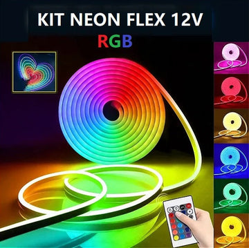 Kit Neon Flex Led Rgb 12V 5M Telecomanda Strips