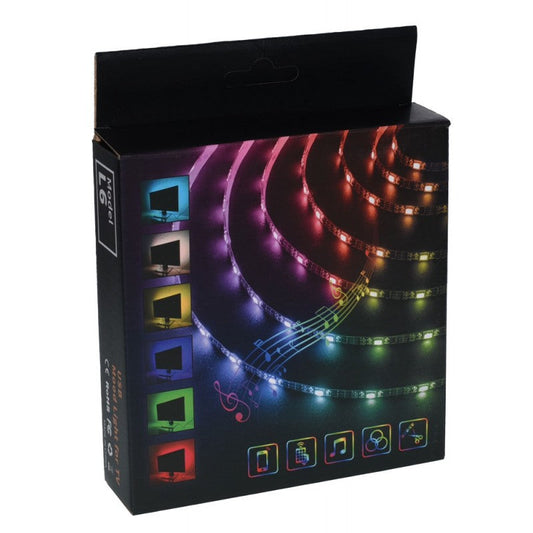 Kit Banda Led Rgb 12V Ip65 Smart 3 Metri Usb Tv Telecomanda Rf Strips