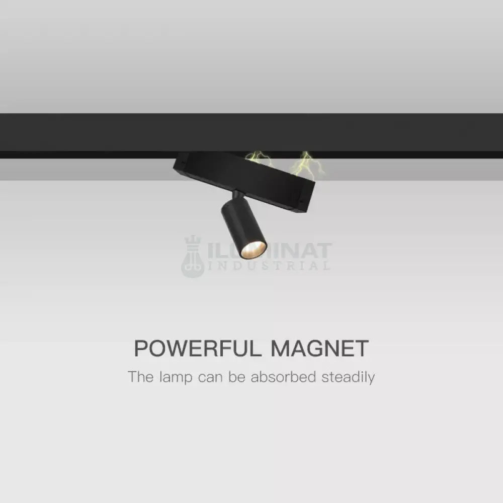 Spot Led 10W Magnetic Negru Cilindru Track Light Spotlight