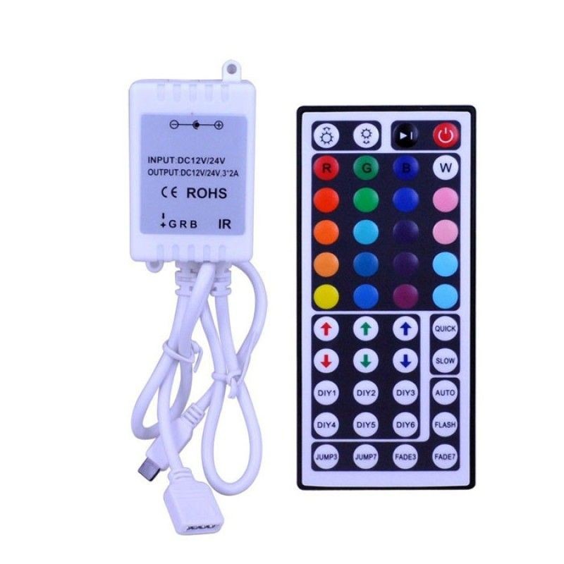 Controller Rgb 6A 12V Telecomanda 44 Taste Ir Lighting