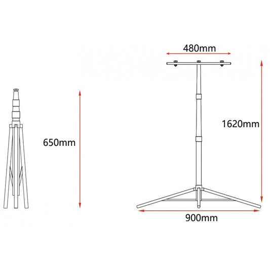Stativ Proiector LED 1.6 Metri Reglabil Dublu