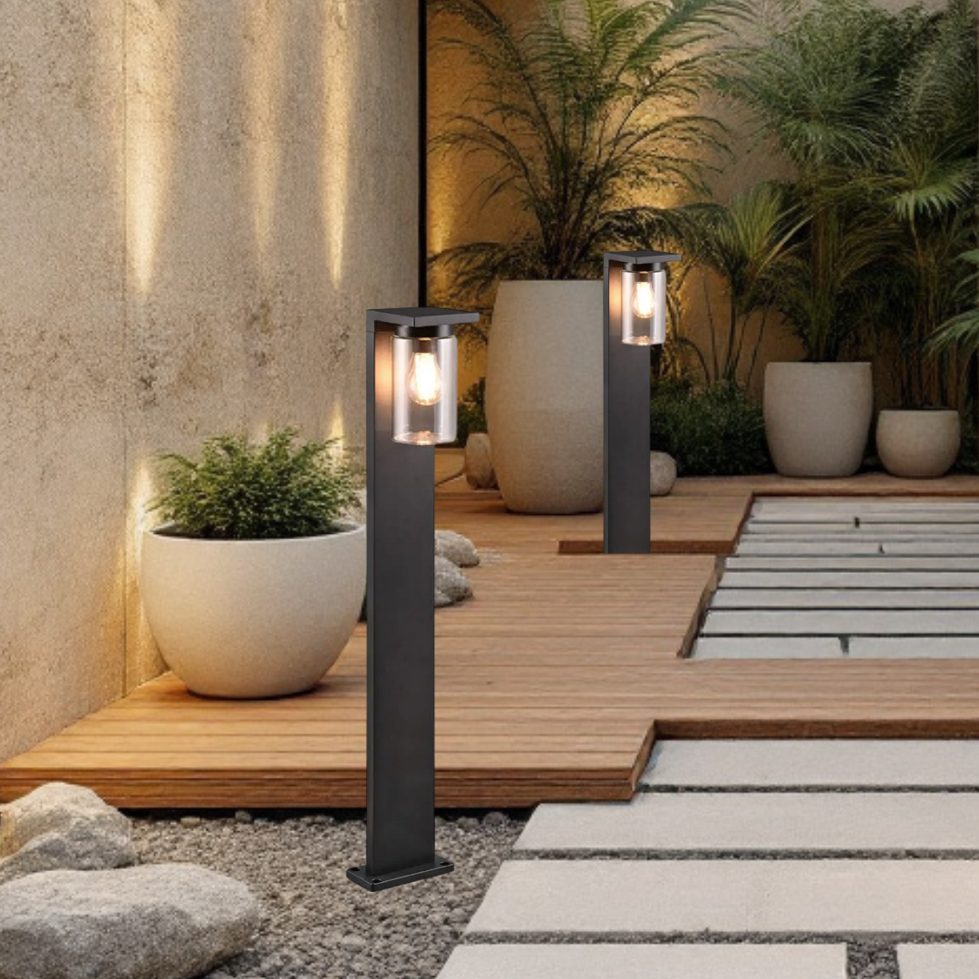 Stalp Ornamental cu Senzor Negru 100CM GARDEN POLE