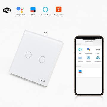 Intrerupator Dublu Wifi Cu Touch Din Sticla