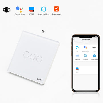 Intrerupator Triplu Wifi Cu Touch Din Sticla