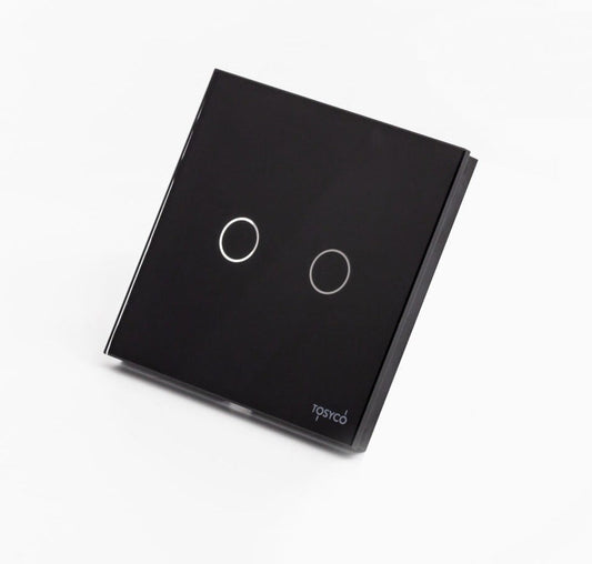 Intrerupator dublu wireless cu touch din sticla