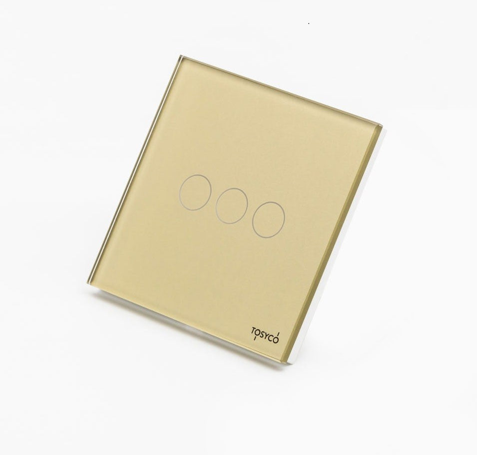 Intrerupator Triplu Wireless Cu Touch Din Sticla