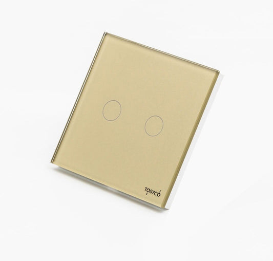 Intrerupator dimabil dublu wireless cu touch din sticla