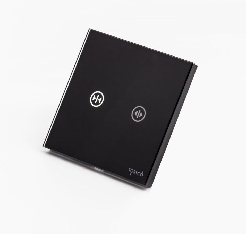 Intrerupator Draperie Cu Touch Din Sticla Neagra