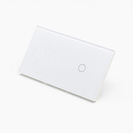 Intrerupator dublu + simplu cu touch din sticla