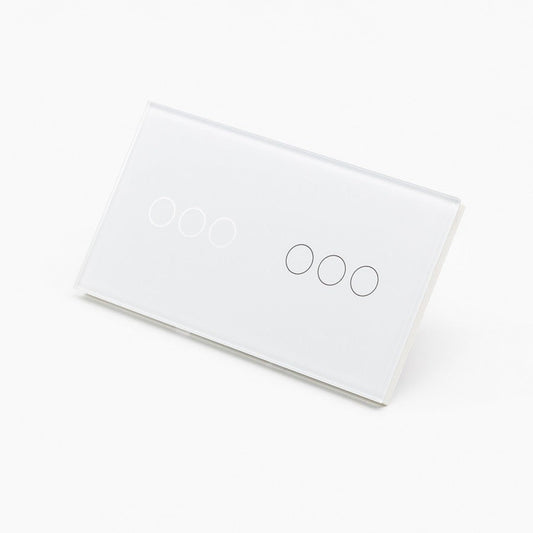 Intrerupator triplu + triplu cu touch din sticla