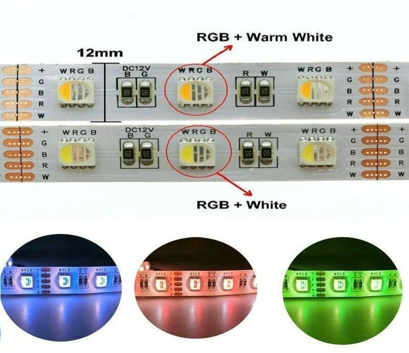 Banda Led 5050 60 Smd-Ml Interior Rgbw Cu Lumina Calda - Rola 5 Metri Strips