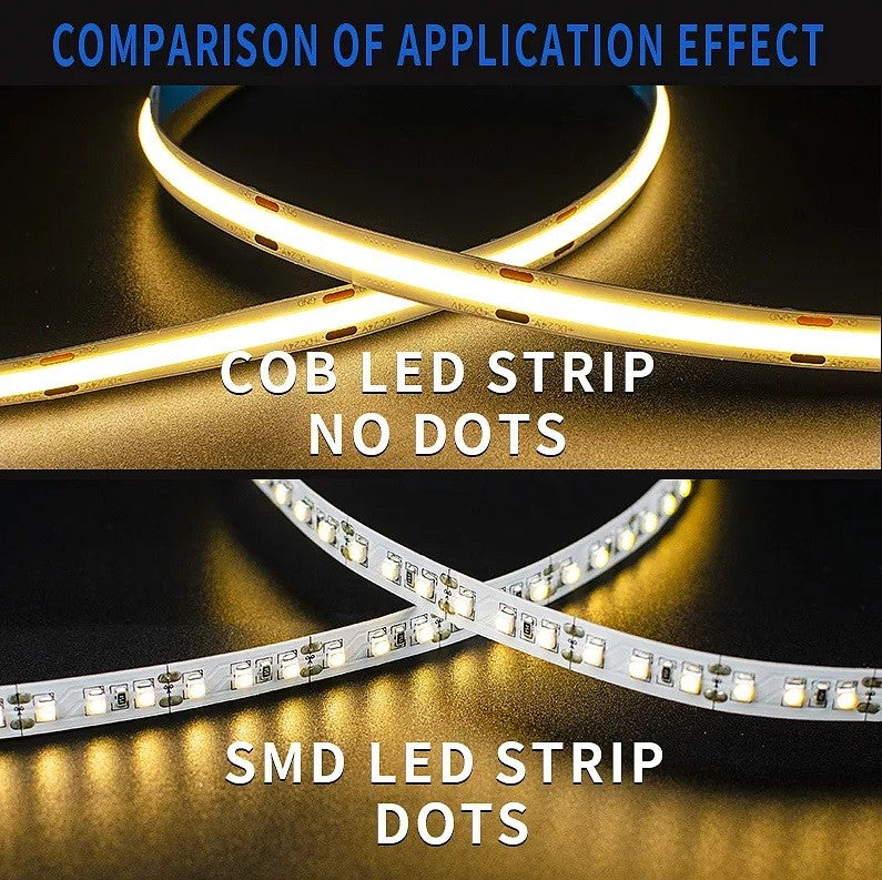 Banda Led 12V Cob Interior - Rola 10 Metri Strips