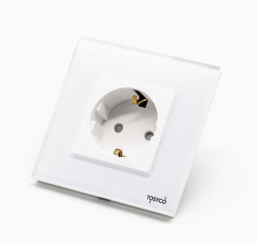 Priză Schuko Simplă Cu Ramă Din Sticlă