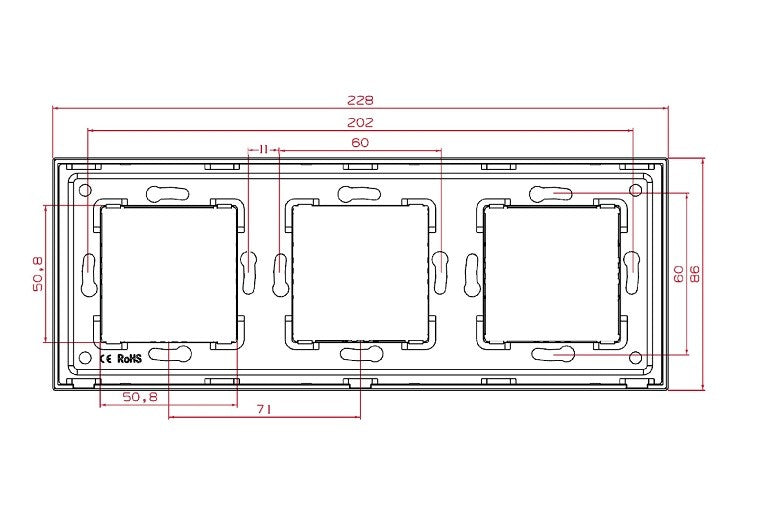 Priză Schuko Dublă + Tv Lan Cu Ramă Din Sticlă