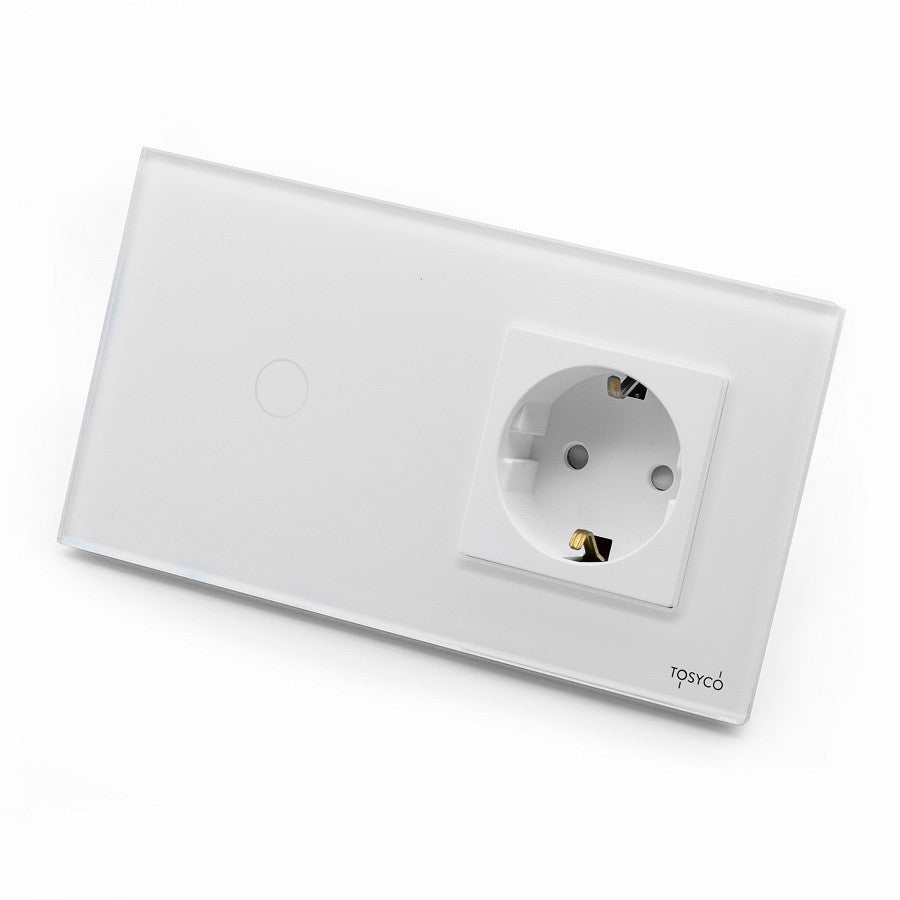 Întrerupător Simplu Cu Touch (Tactil) + Priză Schuko Light Switch