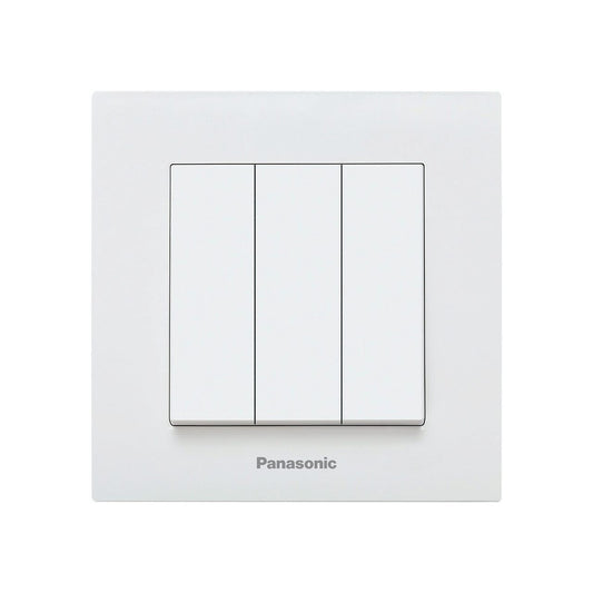 Comutator Triplu Simplu Alb Monobloc Panasonic Karre Plus