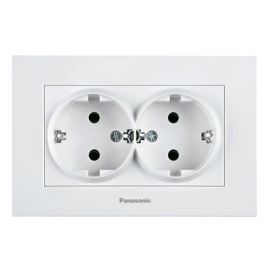 Priza Schuko Dubla Alba Monobloc Panasonic Karre Plus