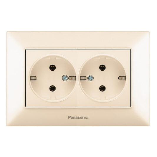 Priza Schuko Dubla Alba Monobloc Panasonic Arkedia Slim