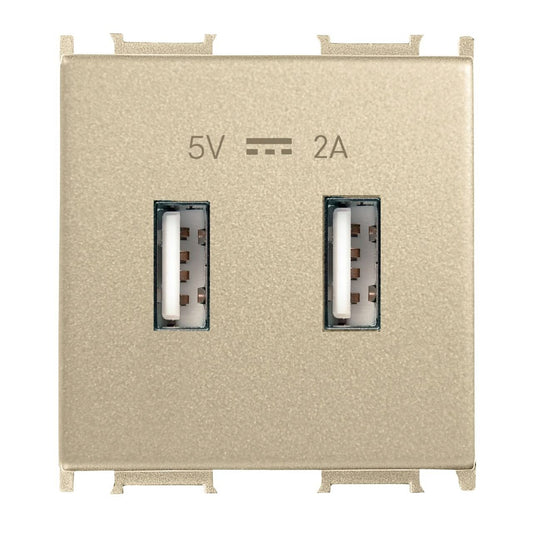 Priza Auriu 2M USB TIP A 5V-2A Modulara Panasonic Thea Optima