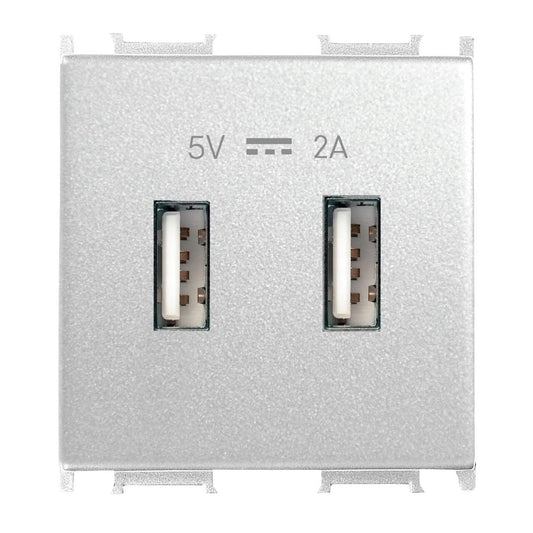 Priza Argintie 2M USB TIP A 5V-2A Modulara Panasonic Thea Optima