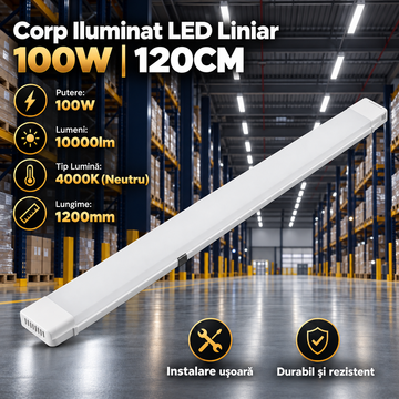 Corp Liniar LED Alb Proline 120 Cm 100W 4000K