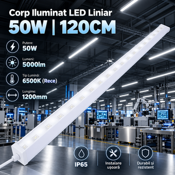 Corp de Iluminat Neon cu LED Nolux IP65 50W Lumina Rece