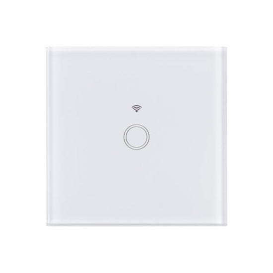 Intrerupator Touch Simplu Wi-Fi Sticla Securizata Alb