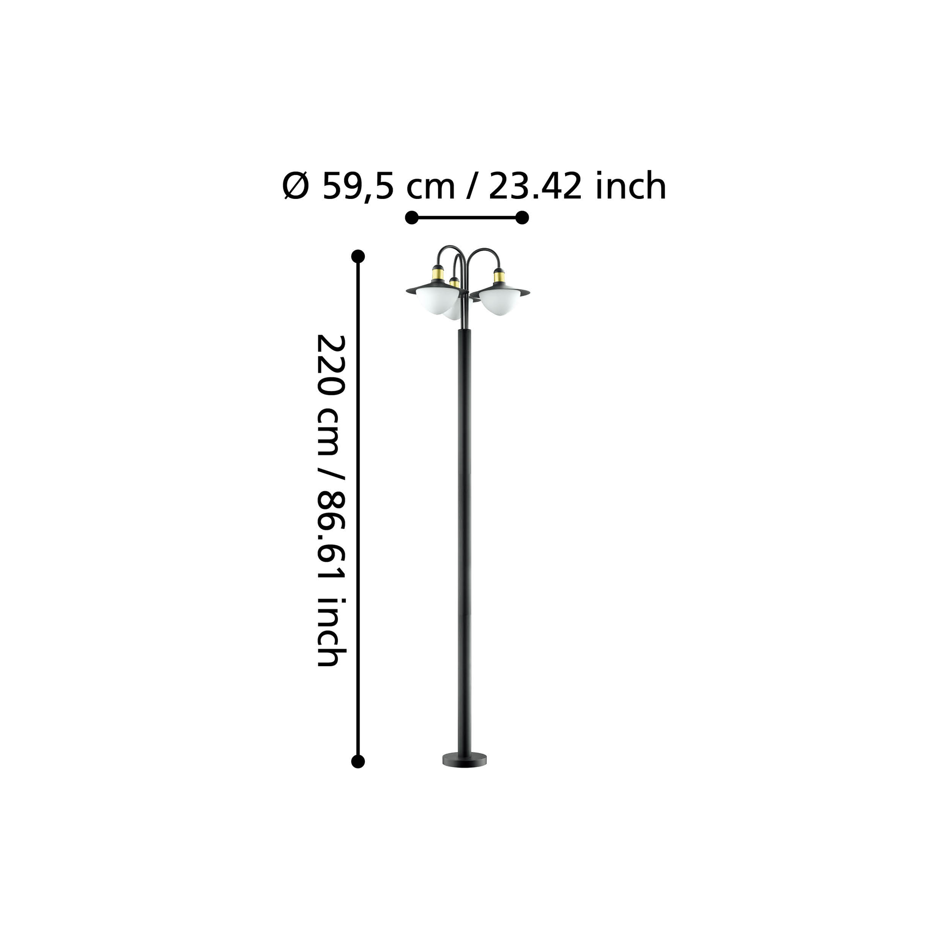 Stalp Exterior SIRMIONE 220cm 97288 Eglo STALP ORNAMENTAL GARDEN POLE