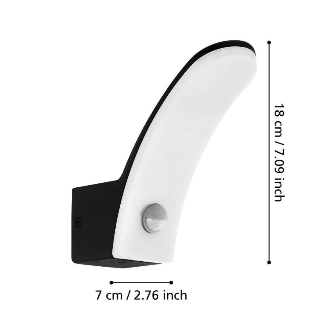 Aplica LED 11W EGLO FIUMICINO 98149 Senzor Exterior NEAGRA / ALB CALD / APLICA PERETE Wall Light Fixtures
