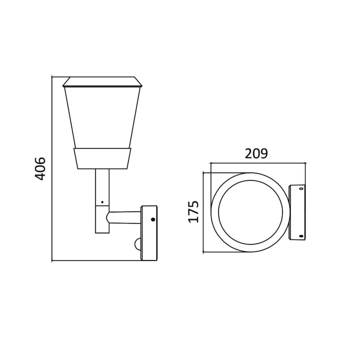 Aplica Felinar PARIS cu Senzor NEAGRA Wall Light Fixtures
