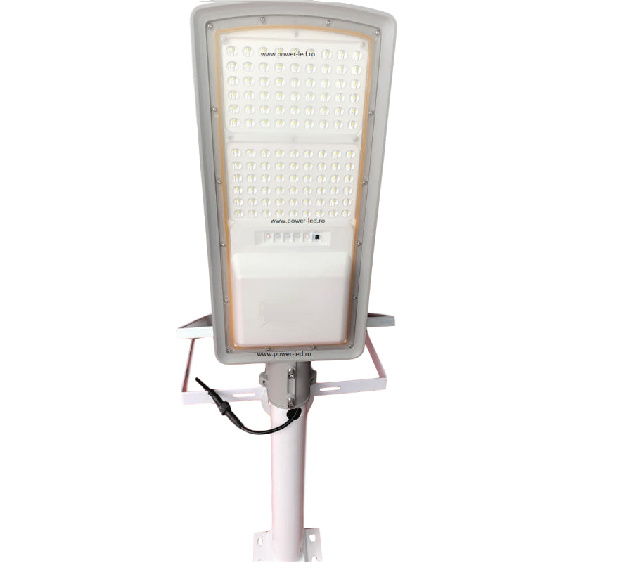 Lampa Led 100W Iluminat Stradal Solara Cu Brat Inclus Telecomanda Street Light