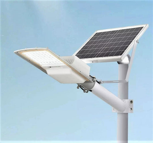 Lampa Led 60W Iluminat Stradal Solara Cu Brat Inclus Telecomanda Solar Lamp
