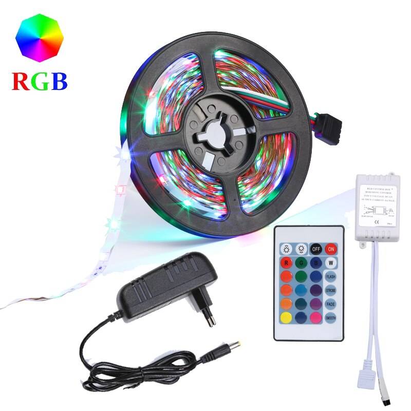 Kit Banda Led Rgb 2835 Smd 12V Ip21 Interior 5 Metri Telecomanda 24 Taste Strips
