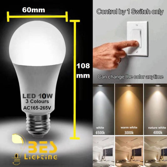Bec Led E27 10W 3 Functii Glob Mat Bulb