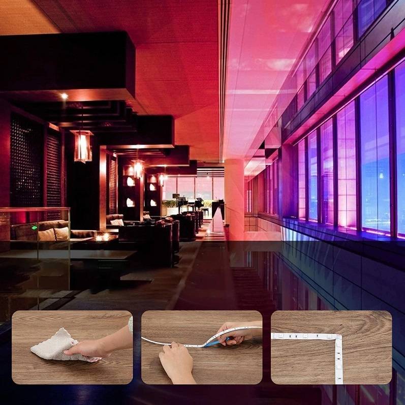 Kit Banda Led Rgb 12V Ip21 Interior 5 Metri Telecomanda 44 Taste Strips