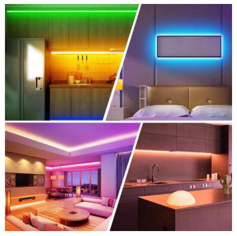 Kit Banda Led Rgb 12V Smart Ip65 5 Metri Alexa & Google Assistant Strips