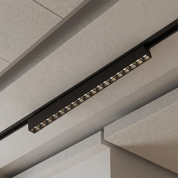 Corp LED Liniar 18W Negru Pentru Sina Magnetica 3000K