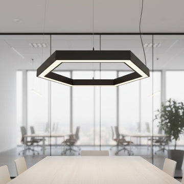 Lustra LED RGBW HexaLine Negru Mat 90W