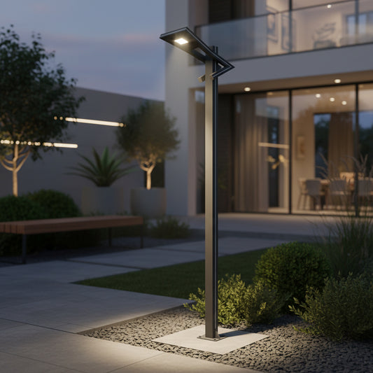 Stalp Iluminat Stradal 50W Alb Natural + Albastru 3m