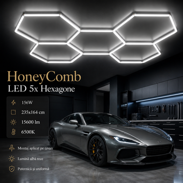 HoneyComb LED 5x Hexagone 156W, 235x164cm, 15600lm, 6500K