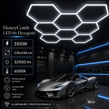 HoneyComb LED 8x Hexagone 350W, 236x246cm, 32500lm, 6500K