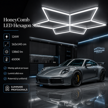 HoneyComb LED Hexagon Star 126W, 162x140cm, 13860lm, 6500K