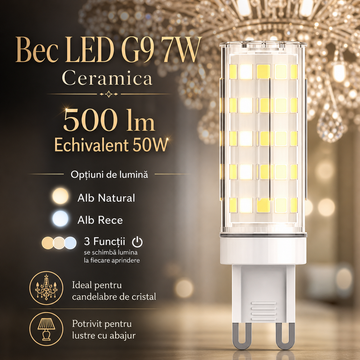 Bec LED G9 7W Echivalent 50W Ceramica