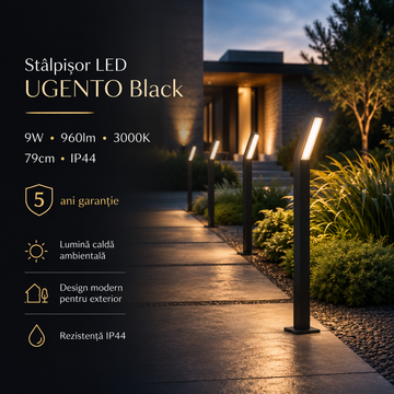 Slalpisor LED Black 9W, 79cm, 960lm, 3000K, IP44 900993