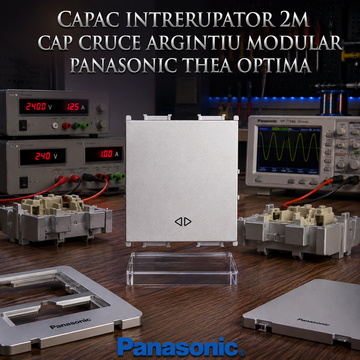 Capac Intrerupator 2M Cap Cruce Argintiu Modular Panasonic Thea Optima