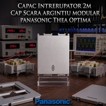Capac Intrerupator 2M Cap Scara Argintiu Modular Panasonic Thea Optima